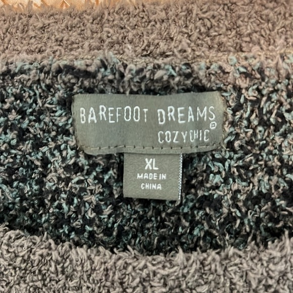 Barefoot Dreams Cozy Chic Seaside Crewneck Pullover Sweater Green Camo XL - Picture 6 of 10